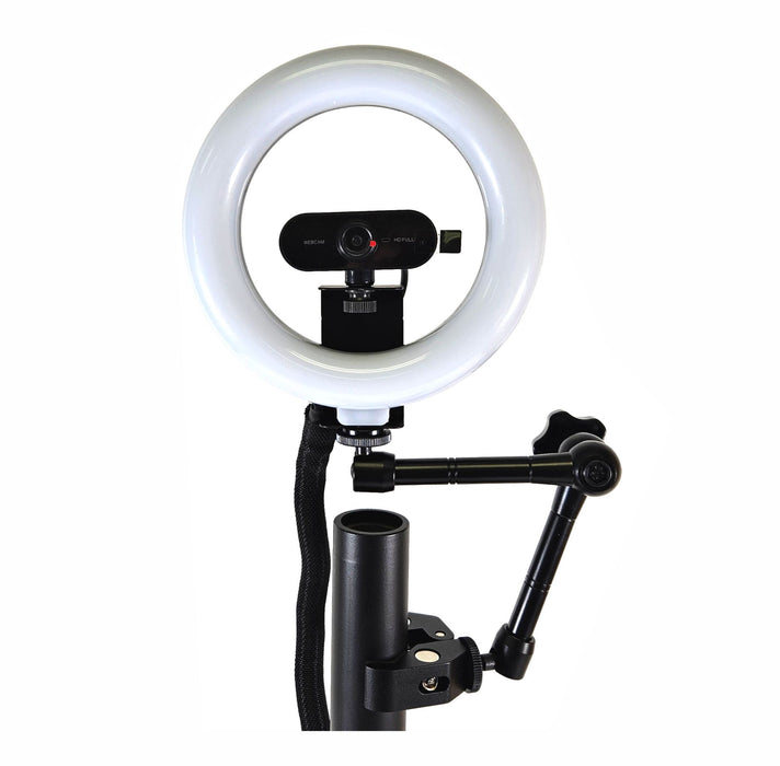 ALLCAST 6" Ring Light and HD Webcam with Adjustable Arm Pole Clamp - AMERICAN RECORDER TECHNOLOGIES, INC.