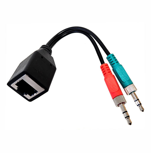 RJ45 (male) to Dual 3.5mm (male) with M6 Thread for AXIA - 6 inch - AMERICAN RECORDER TECHNOLOGIES, INC.