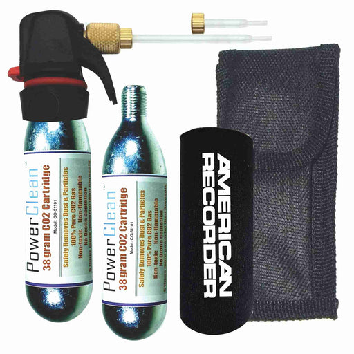 Eco-Friendly Production/Tech Carbon Dioxide (CO2) Gas Duster (canned air) Kit  - with 2 each 38 gram CO2 cartridges - AMERICAN RECORDER TECHNOLOGIES, INC.