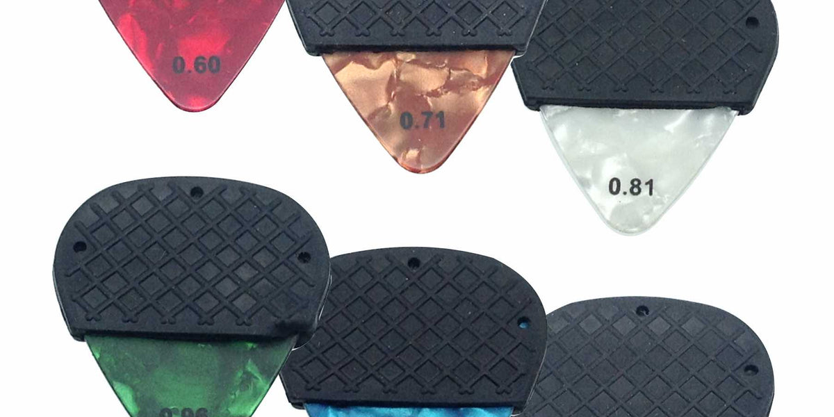 Delrin Guitar Pick with Removable Dynamic Knurl Rubber Grip